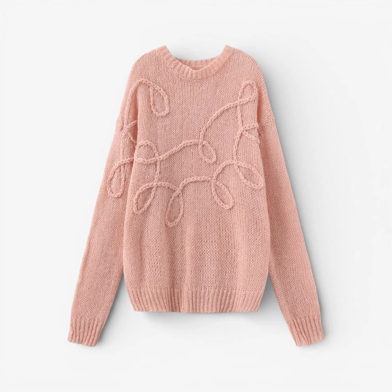 Abby - Oversize'owy sweter z długim rękawem i okrągłym dekoltem