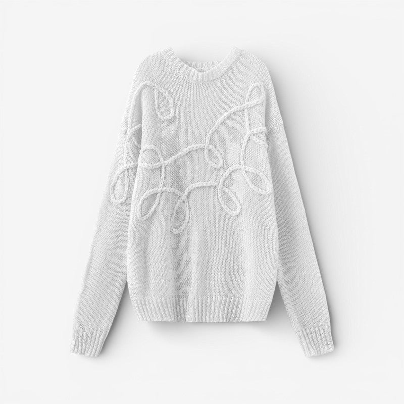 Abby - Oversize'owy sweter z długim rękawem i okrągłym dekoltem - Image 2