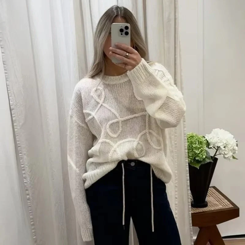 Abby - Oversize'owy sweter z długim rękawem i okrągłym dekoltem - Image 5