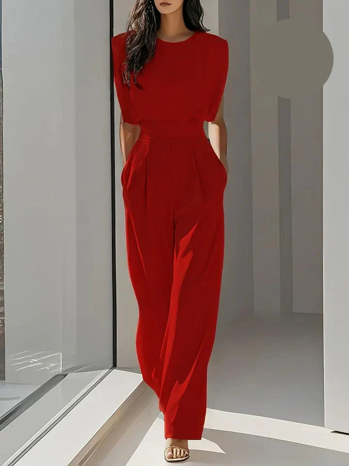 Aisha | Elegancki kombinezon damski z wysokim stanem bez rękawów - Image 4
