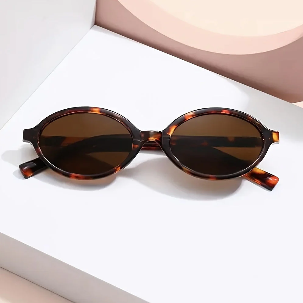 Alanna | Okulary przeciwsłoneczne damskie retro owalne w panterkę eleganckie