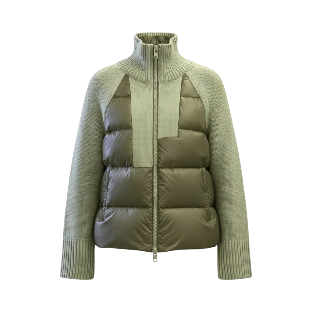 Alice - Modna Dzianinowa Zimowa Parka – Luźny Krój z Zapięciem na Zamek - Image 5