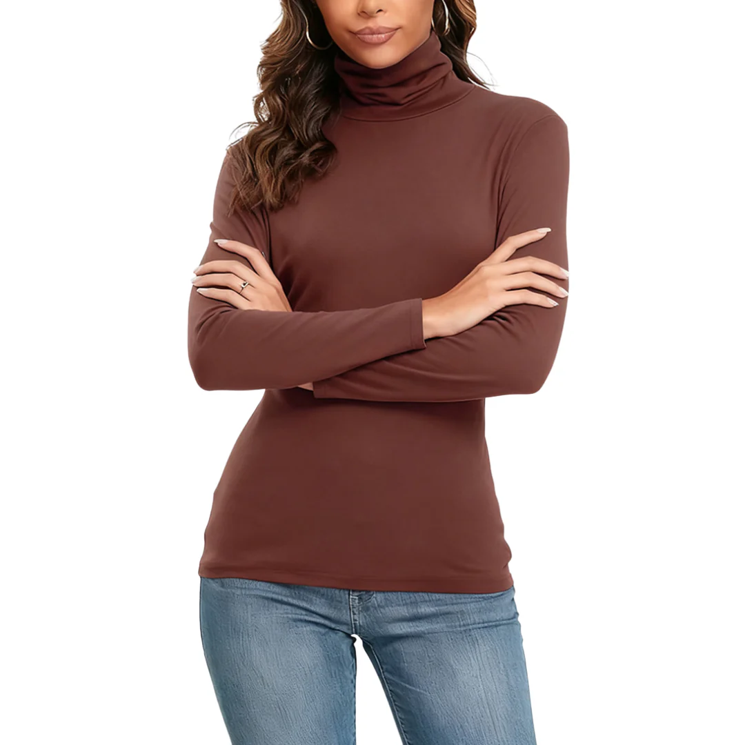 Alvina | Dopasowany damski golf z długim rękawem elegancki basic