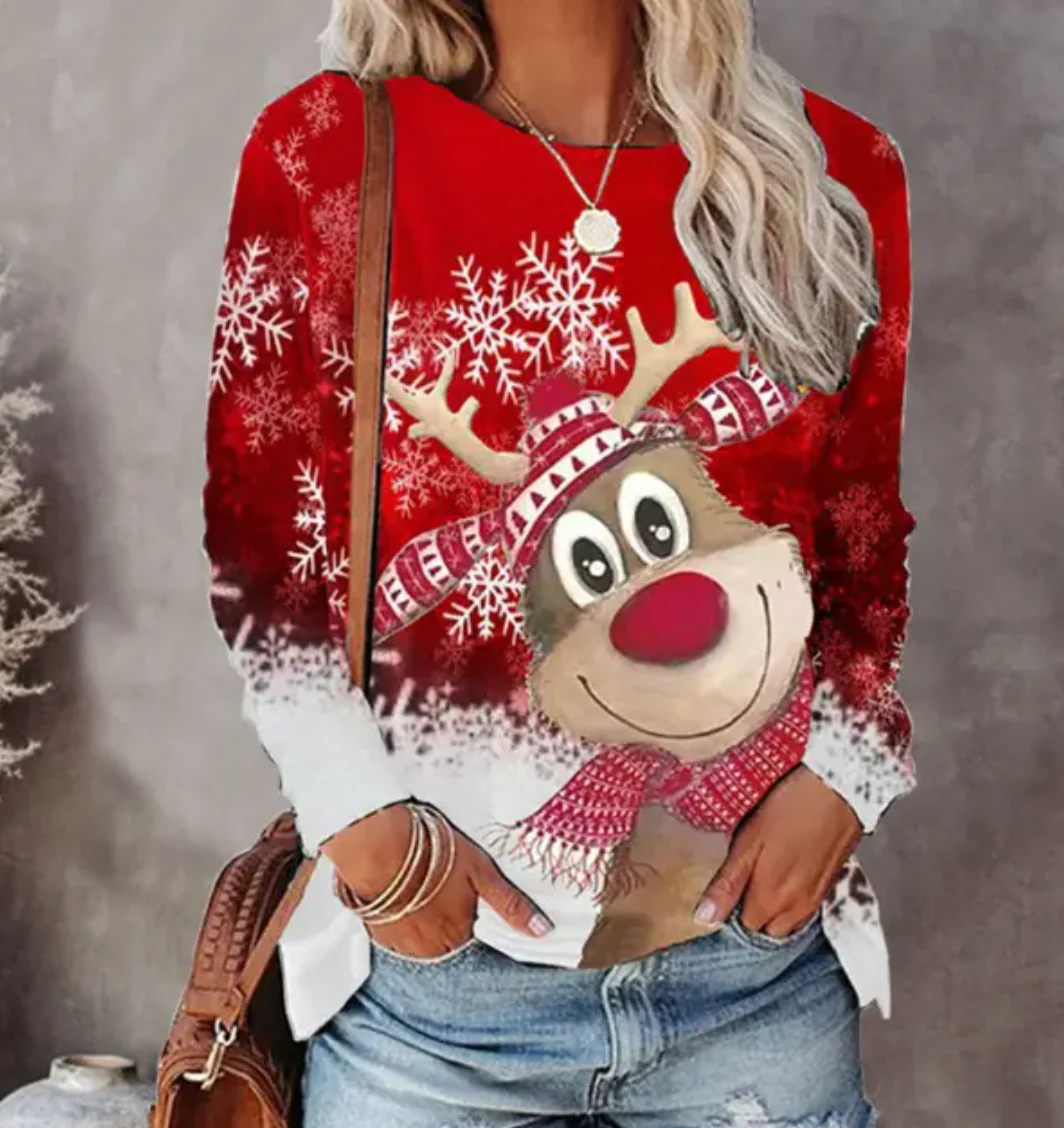Ania – Damska bluza świąteczna z reniferem - Image 3
