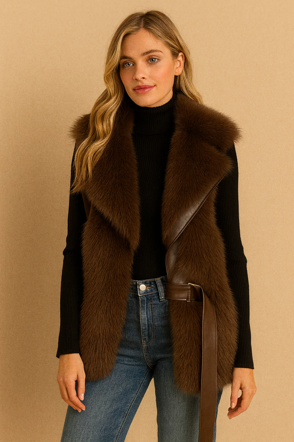 Balira - Elegancka, wyjątkowa i modna kamizelka z sztucznego futra dla kobiet