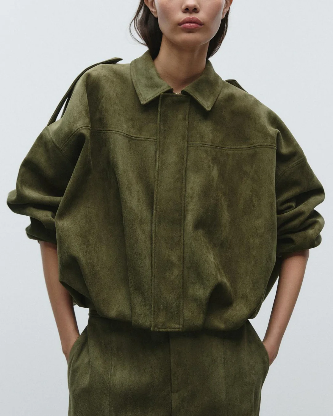 Bertha– Damska Zamszowa Kurtka Oversize - Image 2