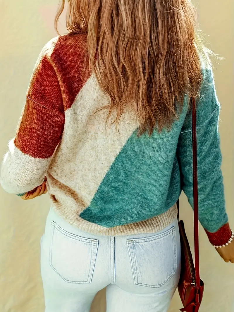 Bettina – damski sweter w geometryczne wzory – jesień - Image 2