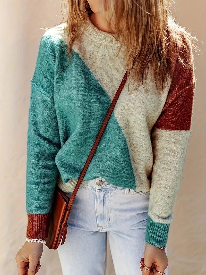 Bettina – damski sweter w geometryczne wzory – jesień - Image 4
