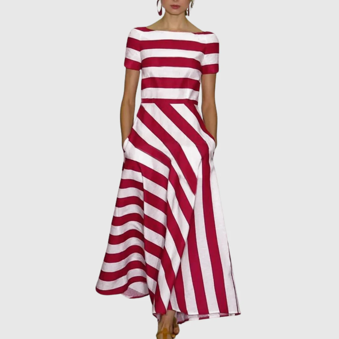 Bobby | Damska lekka sukienka w paski, zwiewna i elegancka - Image 2