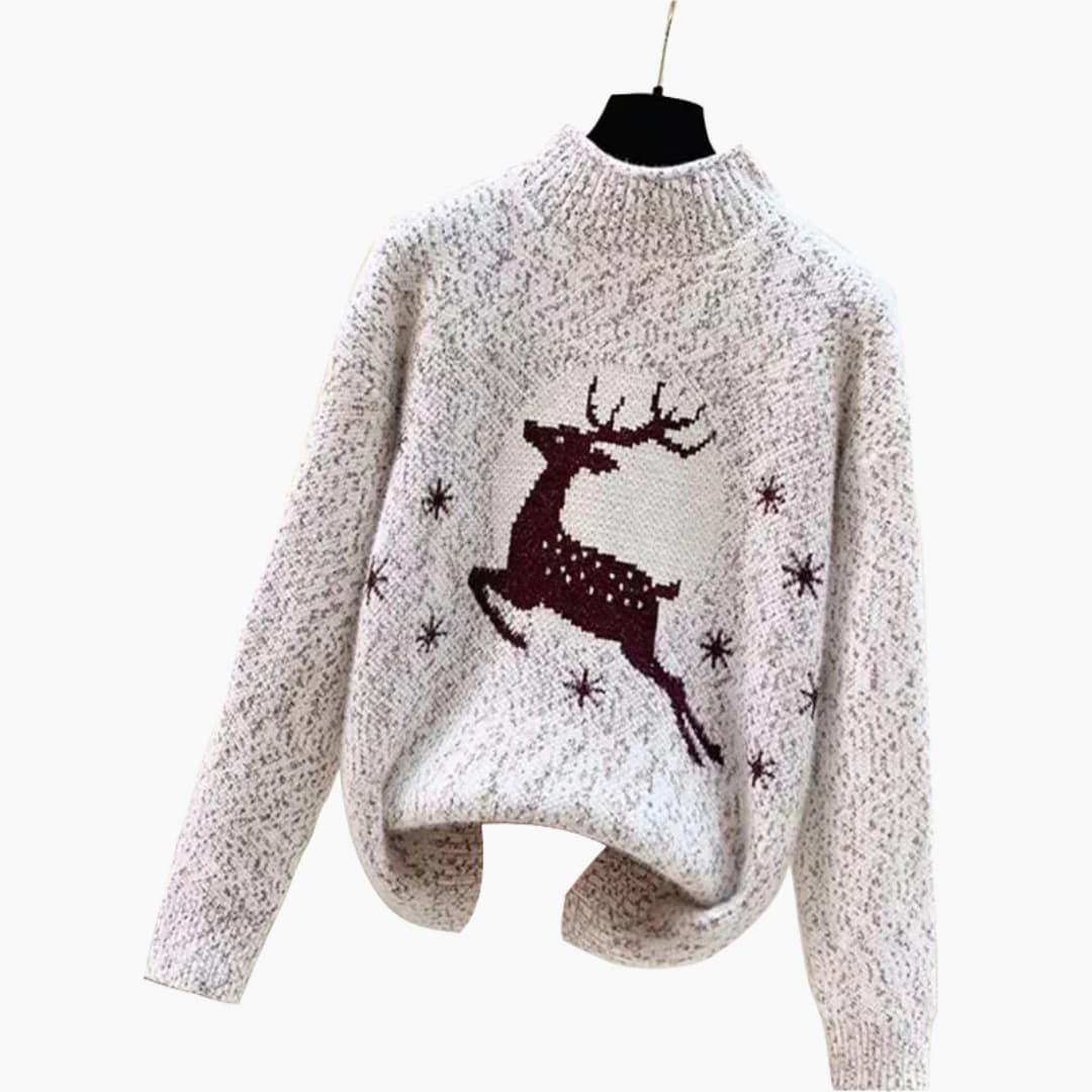Bogna - Świąteczny sweter damski z golfem - Image 4