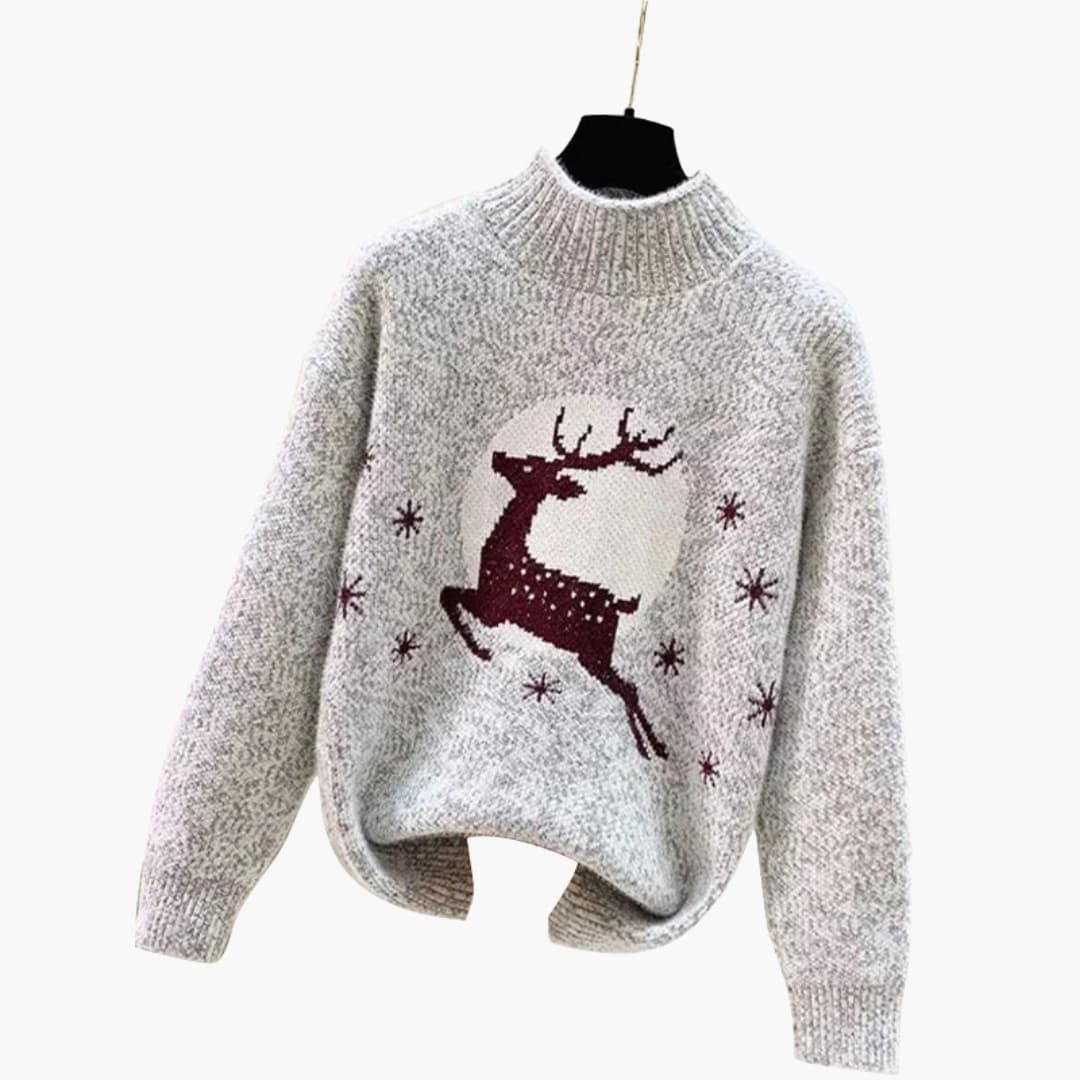 Bogna - Świąteczny sweter damski z golfem - Image 5