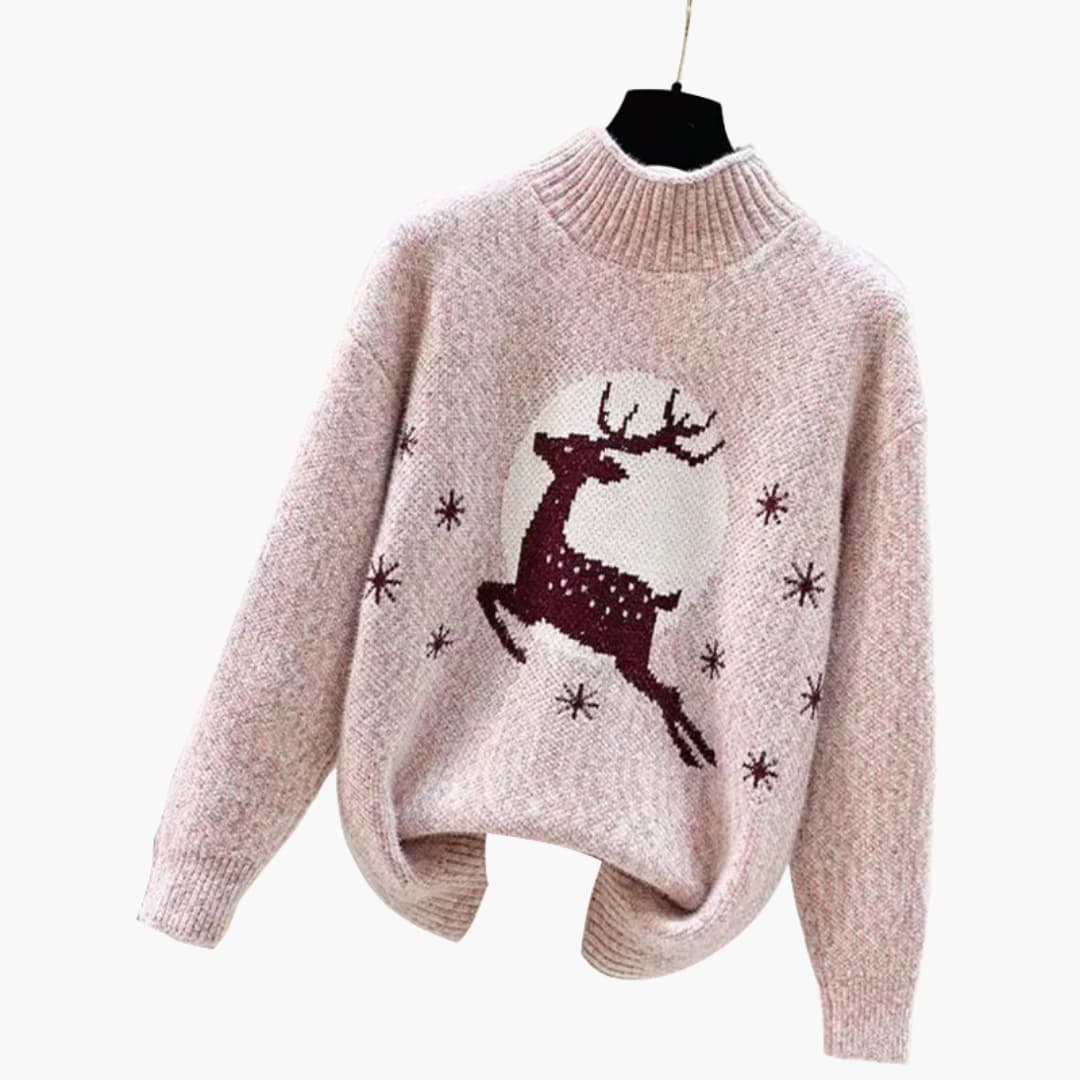 Bogna - Świąteczny sweter damski z golfem - Image 6