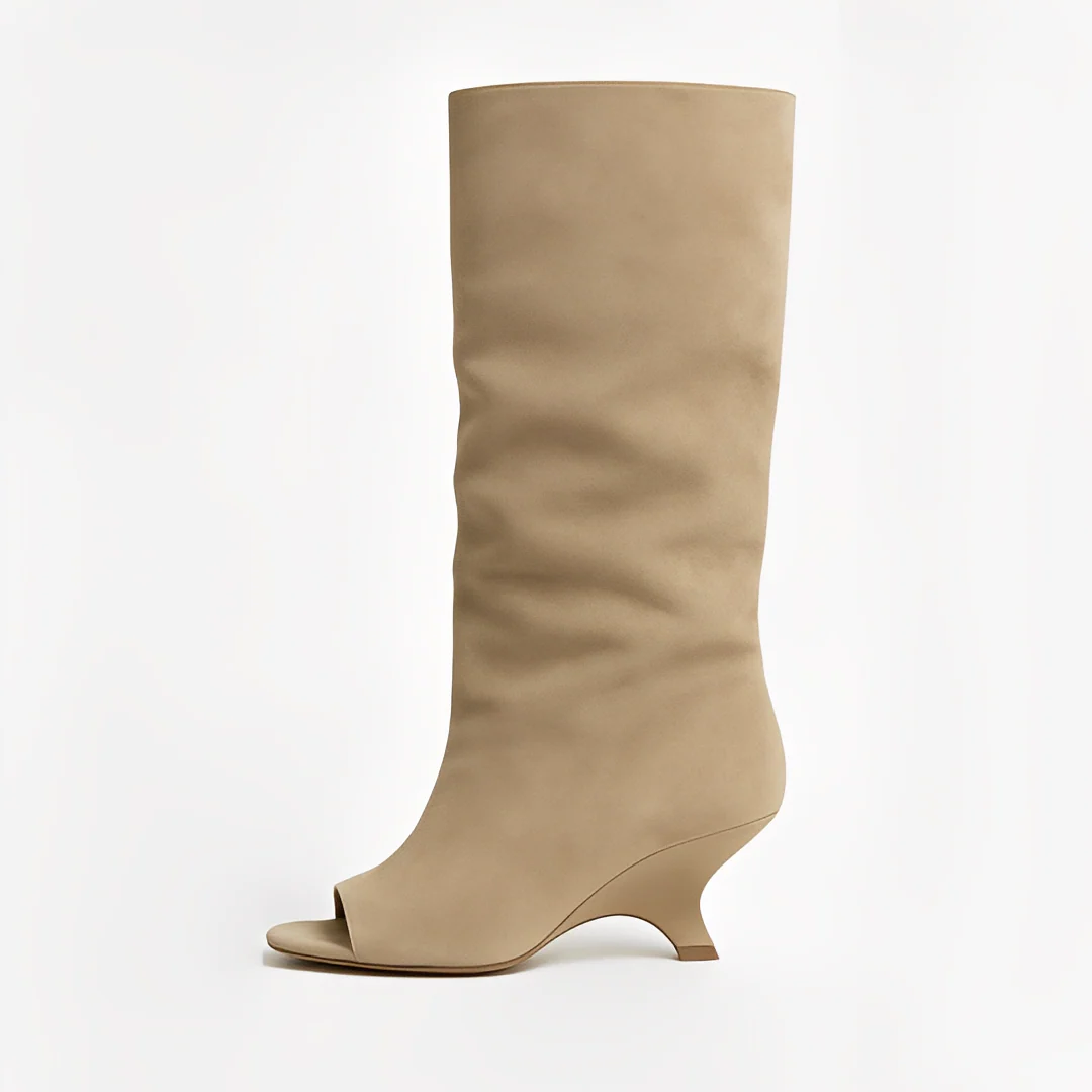 Cally - Stylowe wysokie buty z otwartym noskiem dla kobiet - Image 2