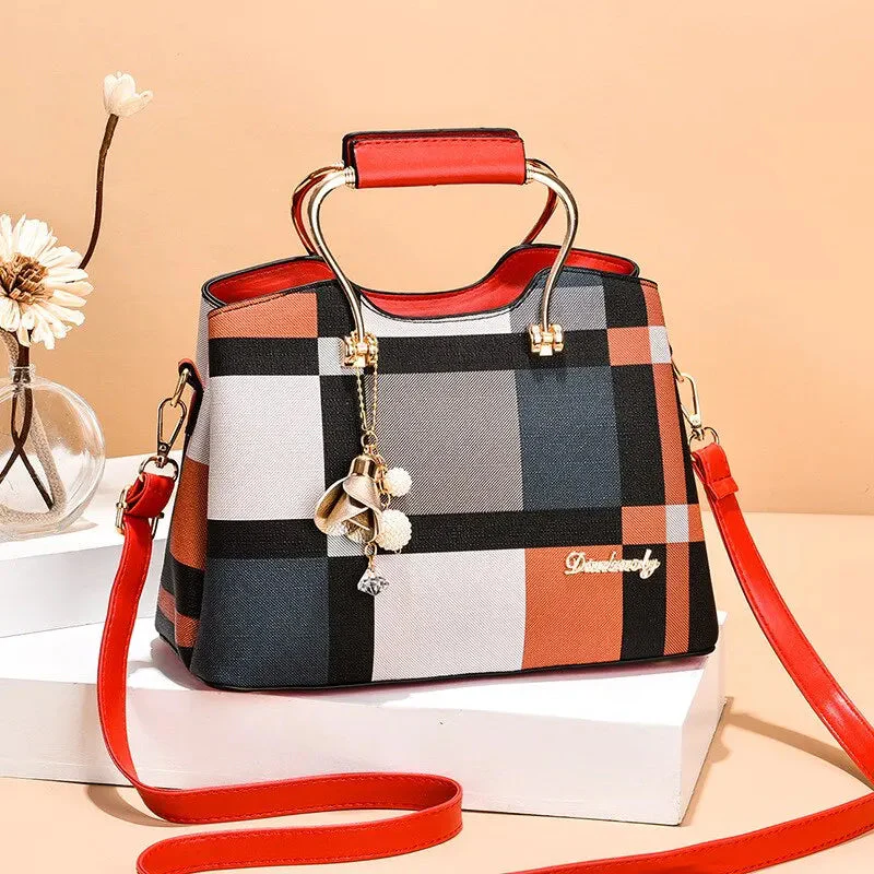 Carry | Torebka damska kraciasta elegancka do ręki i na ramię stylowa klasyczna - Image 2