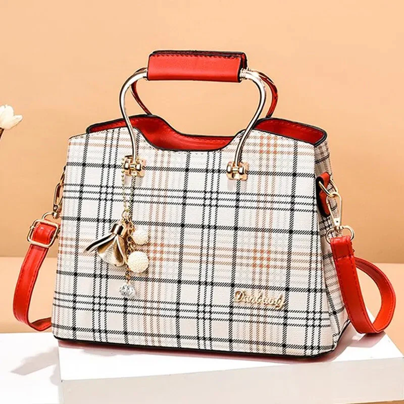 Carry | Torebka damska kraciasta elegancka do ręki i na ramię stylowa klasyczna - Image 5