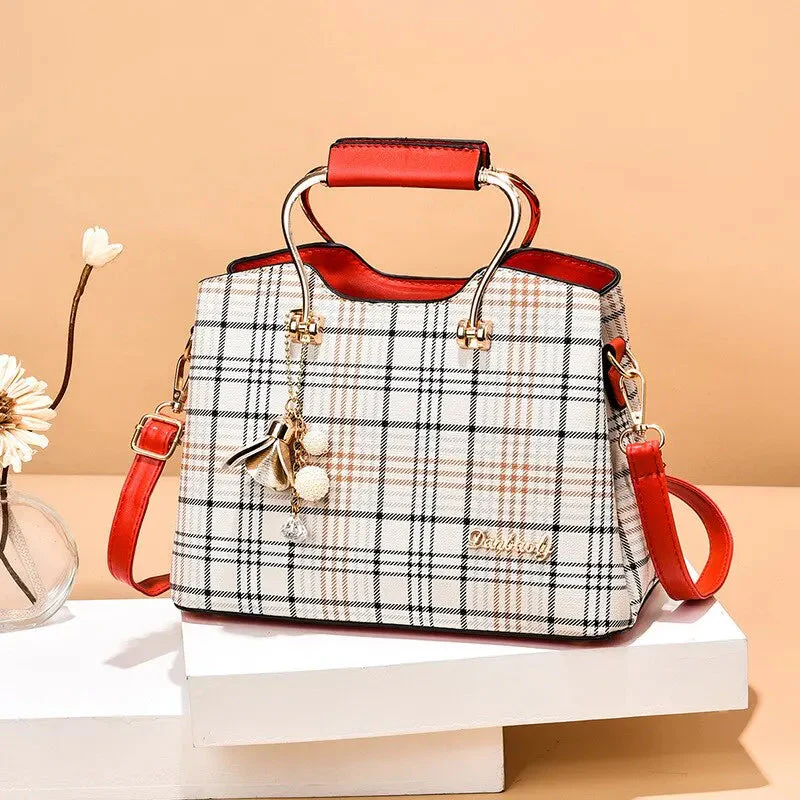 Carry | Torebka damska kraciasta elegancka do ręki i na ramię stylowa klasyczna - Image 7