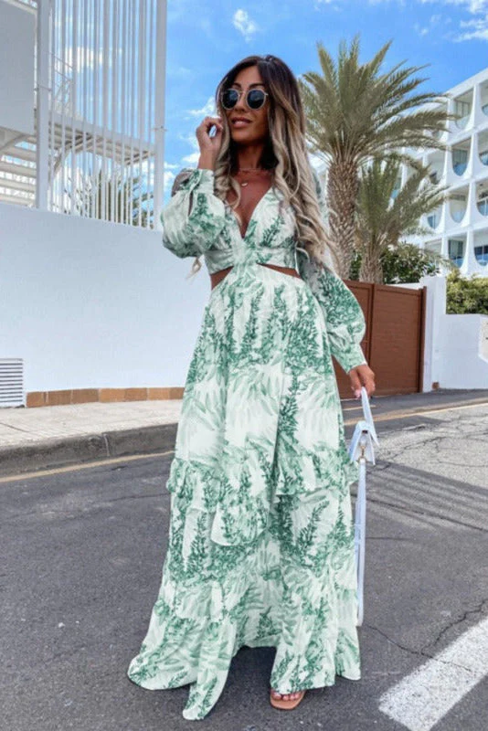 Cathy | Damska sukienka maxi elegancka na lato długa zwiewna rozkloszowana - Image 3