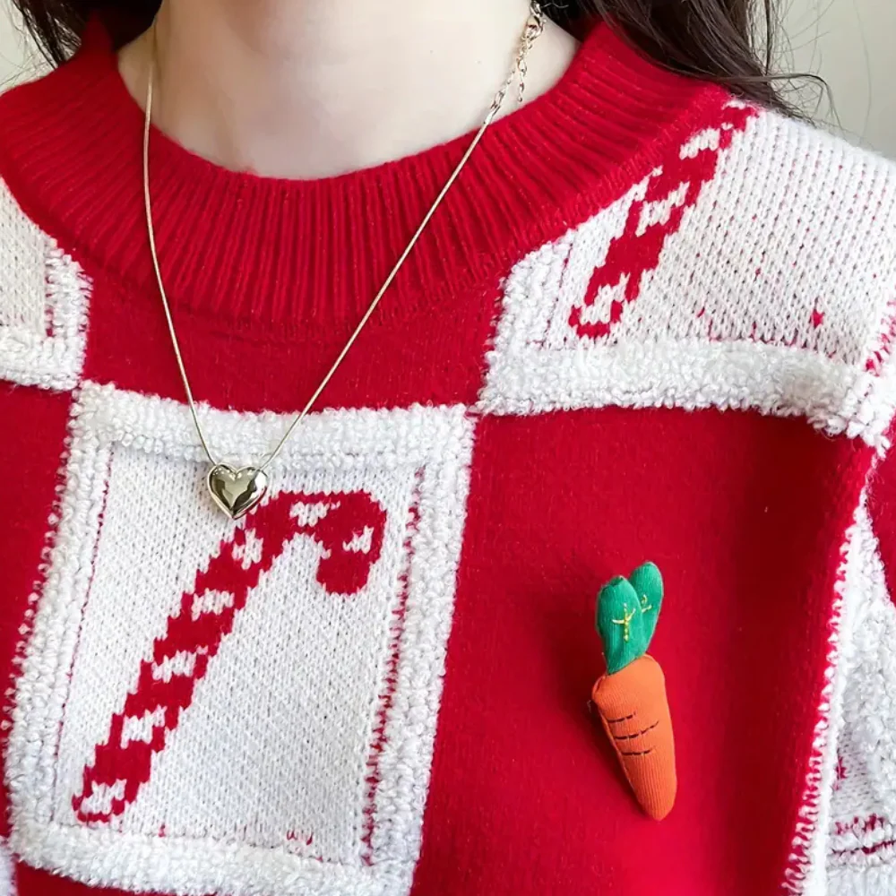 Ceri - Damski świąteczny sweter oversize z motywem lasek cukrowych - Image 3