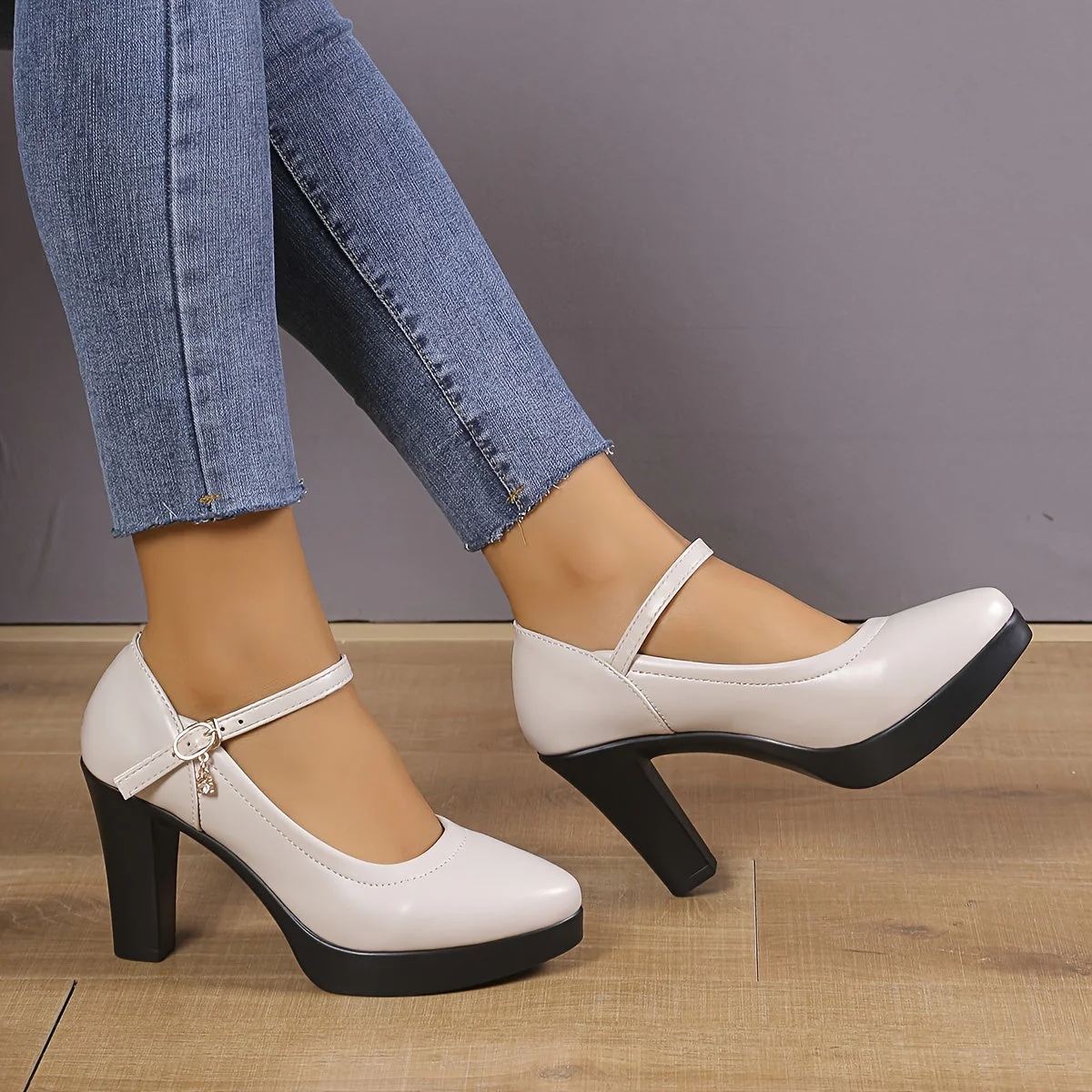 Dalia - Buty damska na platformie | Pasek w stylu Mary Jane - Image 4