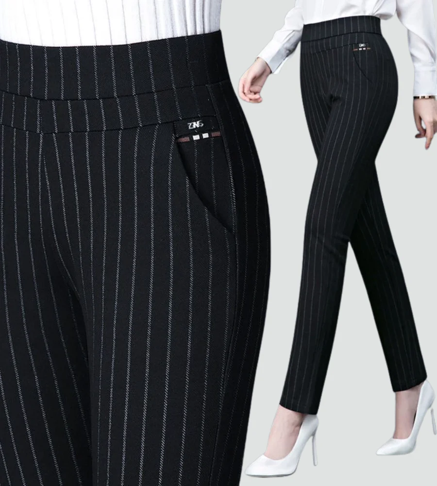 Demi | Eleganckie damskie spodnie z wysokim stanem z elastycznego materiału