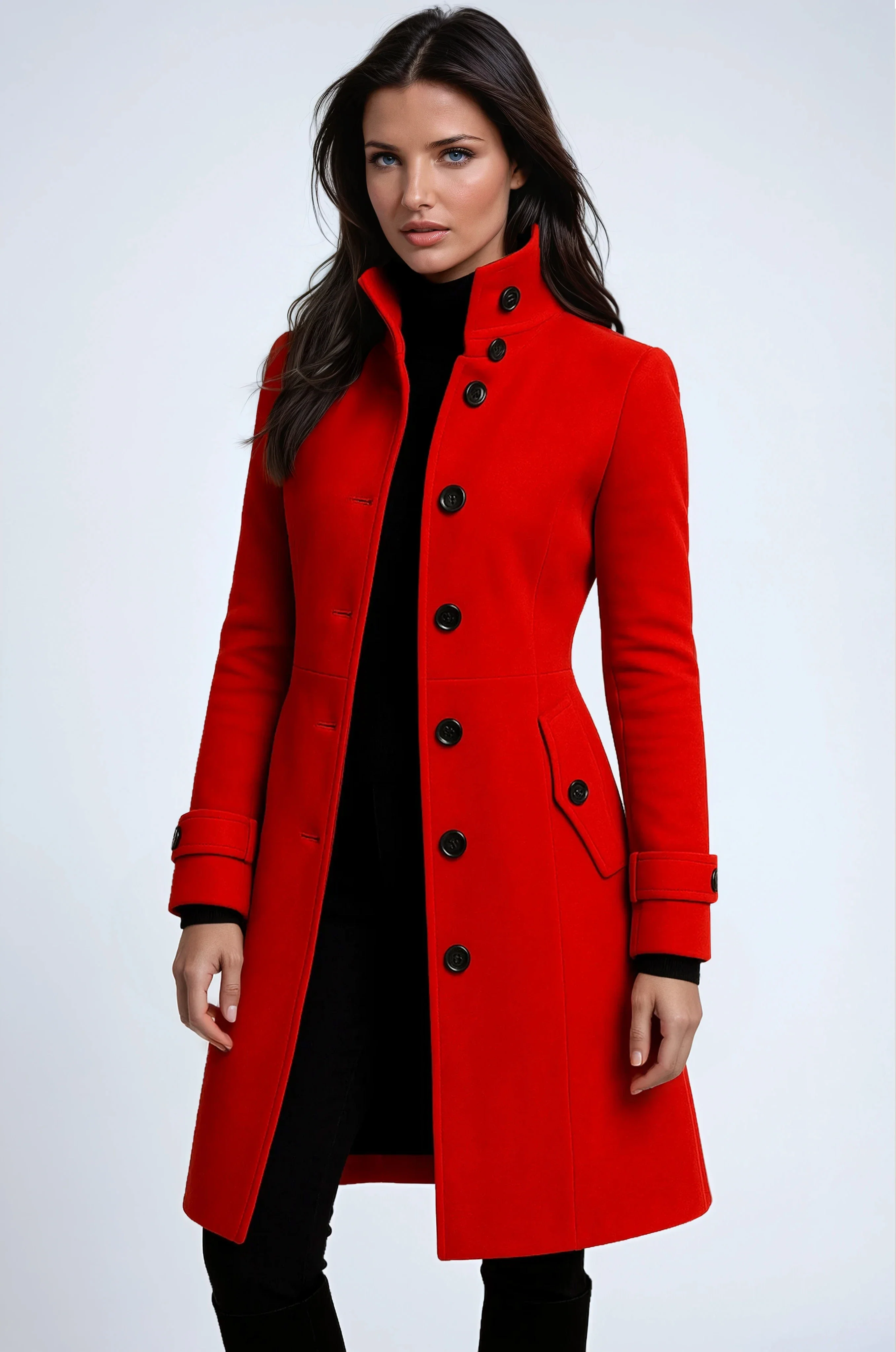 Elena | Elegancki trenchcoat zimowy z wysokim kołnierzem - Image 2