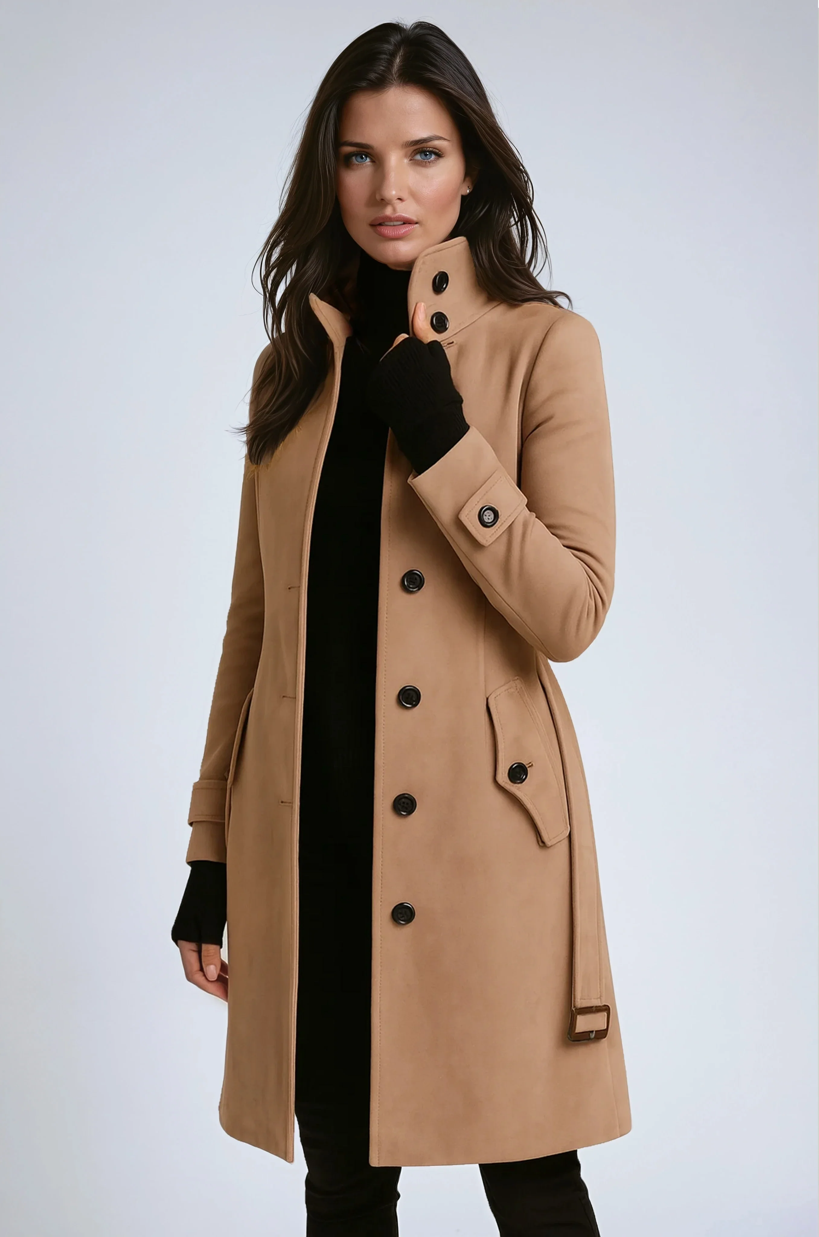 Elena | Elegancki trenchcoat zimowy z wysokim kołnierzem - Image 4