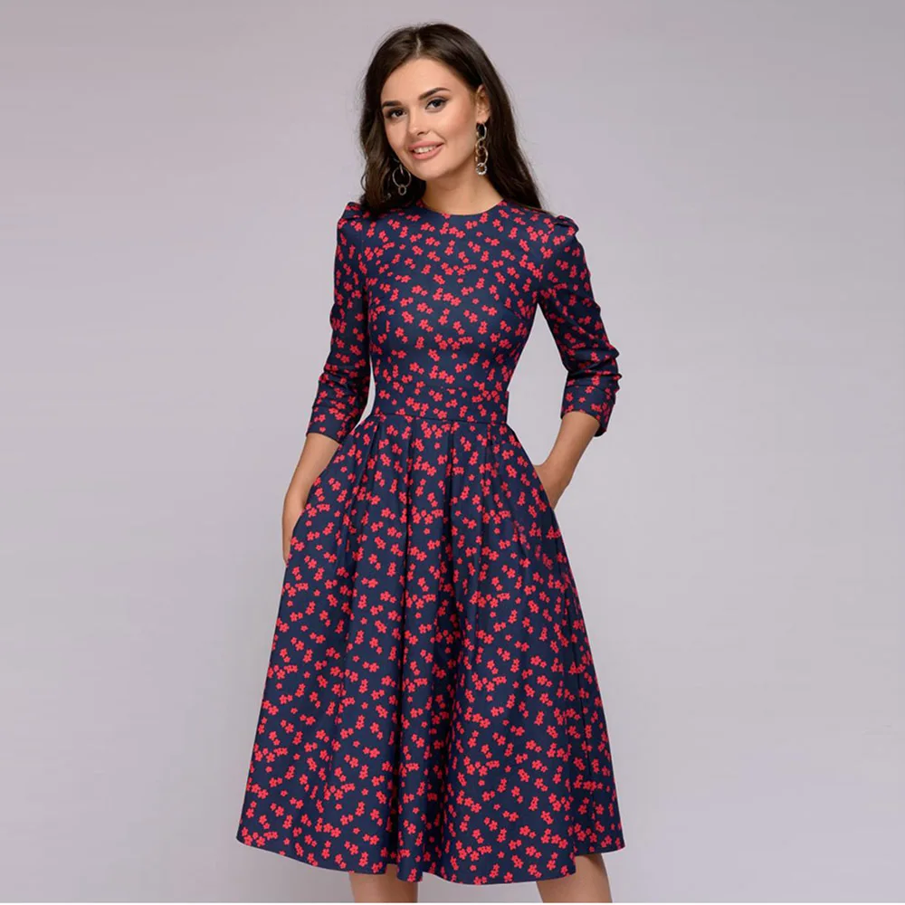 Eliana - Elegancka sukienka midi z kwiatowym wzorem - Image 3