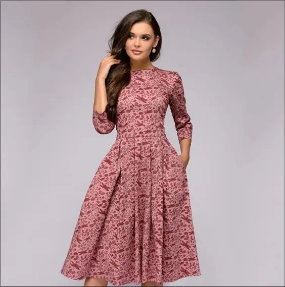 Eliana - Elegancka sukienka midi z kwiatowym wzorem - Image 5