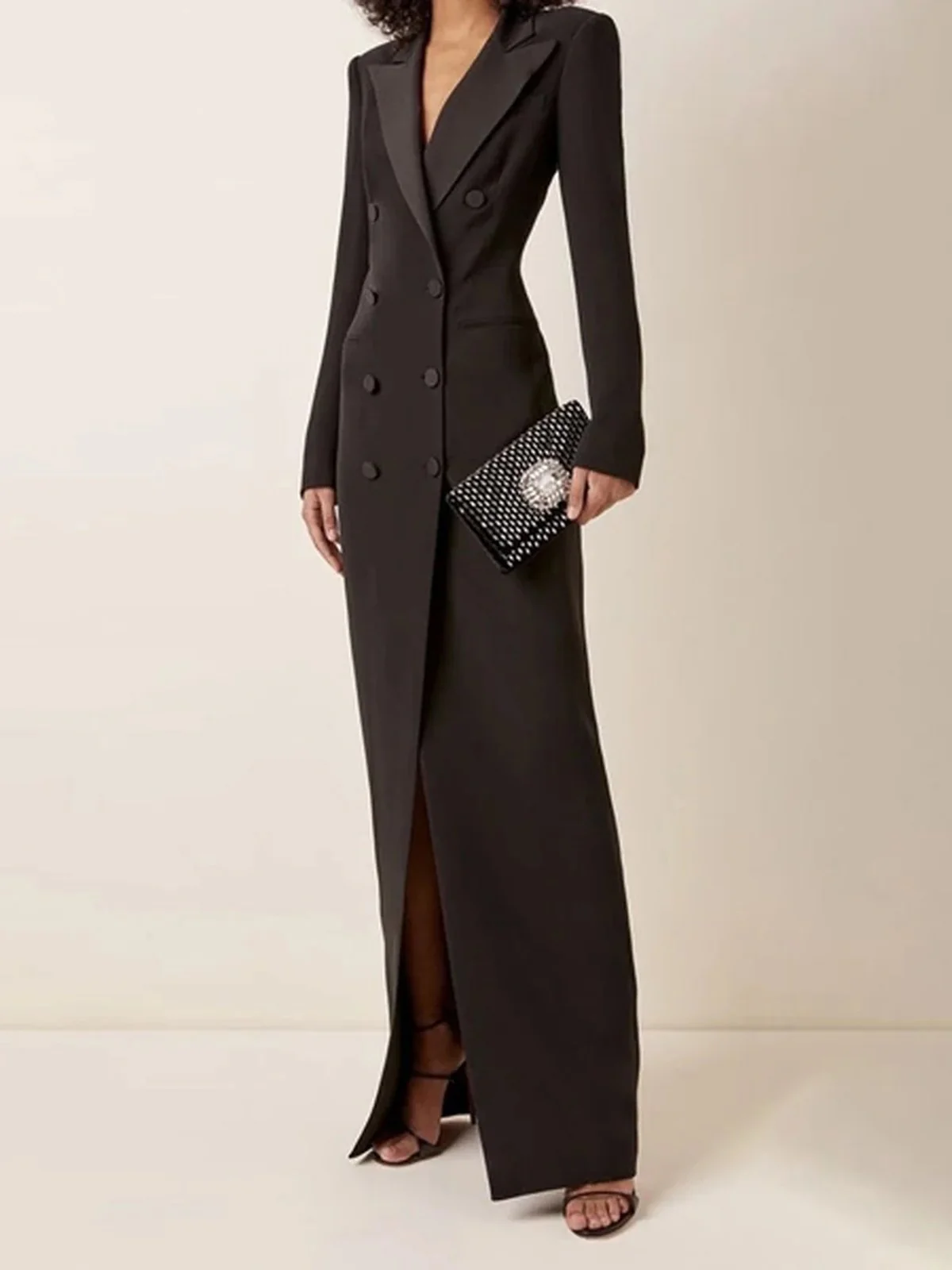 Eliza | Elegancka damska sukienka z kołnierzem typu blazer, ponadczasowy i stylowy fason na każdą porę roku