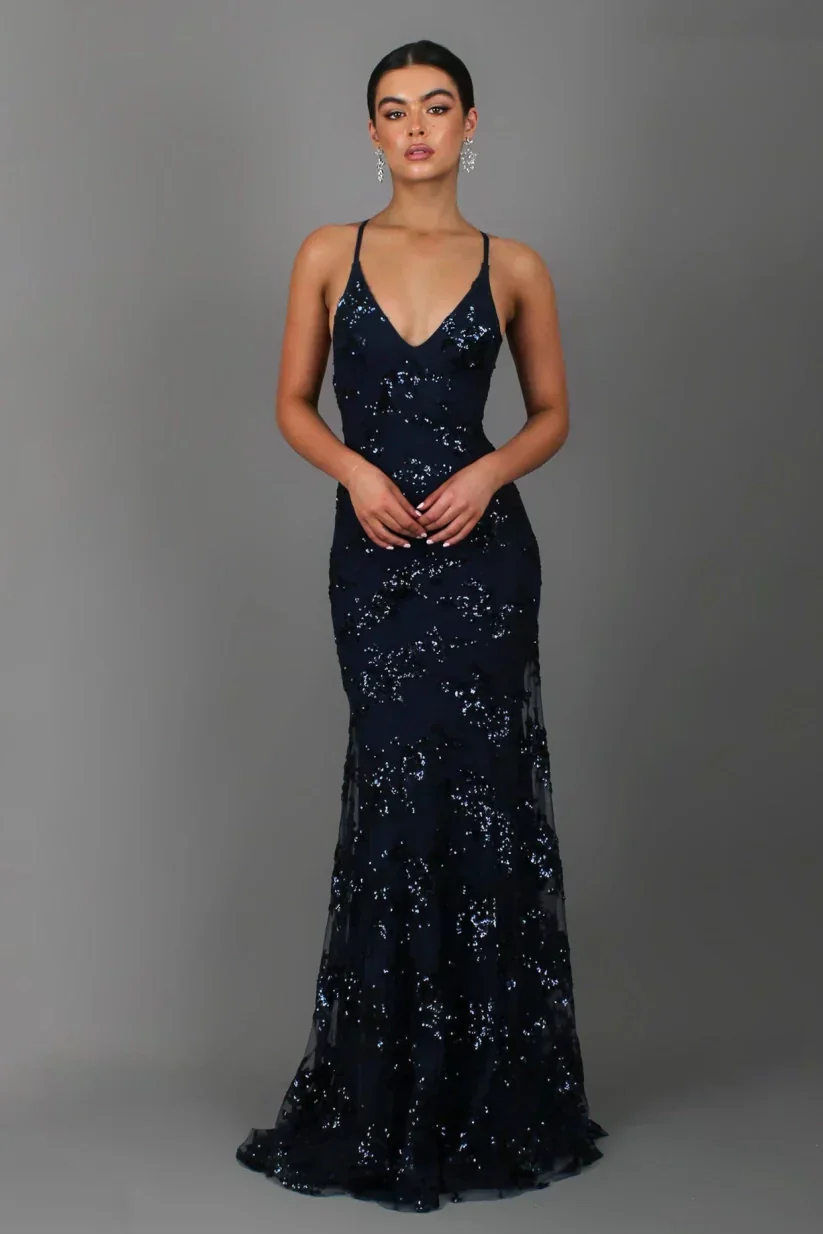 Elizabeth | Elegancka sukienka maxi damska z cekinami