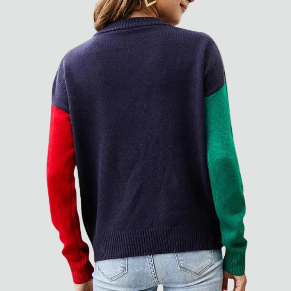 Emilia - Świąteczny sweter damski ciepły dzianinowy z okrągłym dekoltem - Image 4