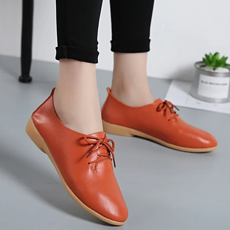Erisia - Damskie skórzane buty ortopedyczne sznurowane – wygodne półbuty z miękką podeszwą - Image 10