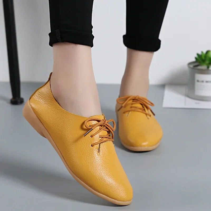 Erisia - Damskie skórzane buty ortopedyczne sznurowane – wygodne półbuty z miękką podeszwą - Image 11