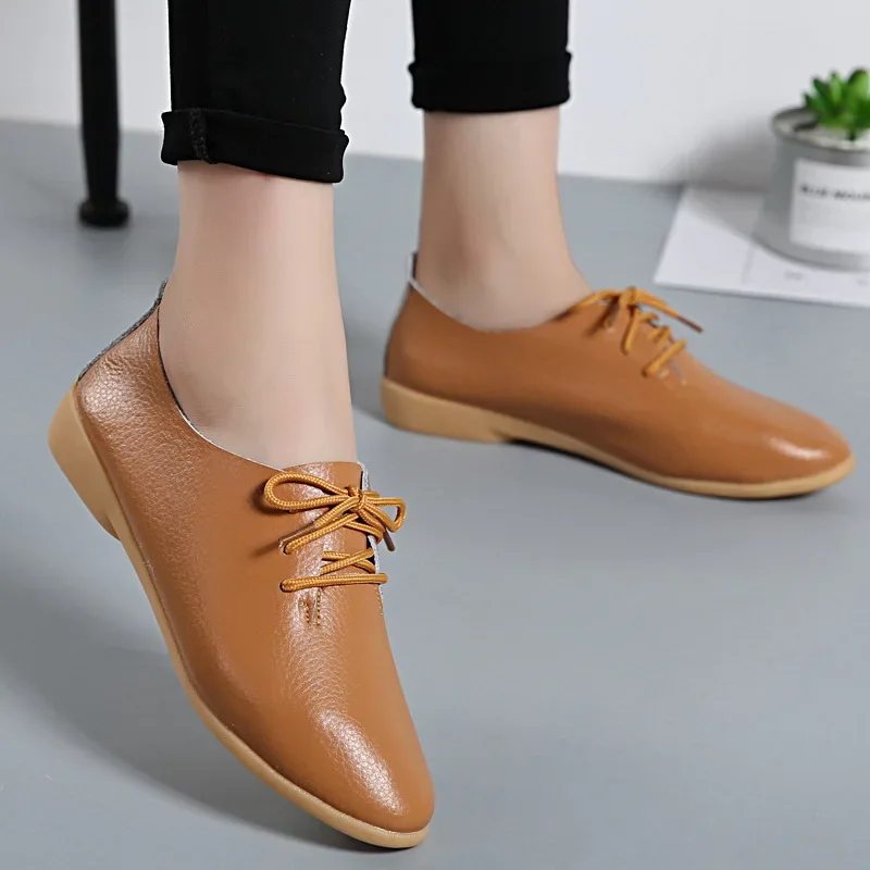 Erisia - Damskie skórzane buty ortopedyczne sznurowane – wygodne półbuty z miękką podeszwą - Image 12