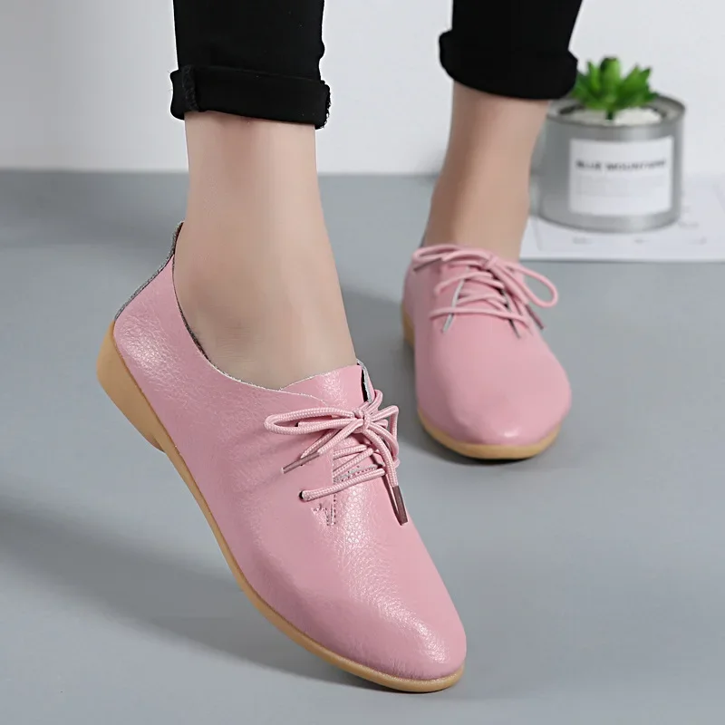 Erisia - Damskie skórzane buty ortopedyczne sznurowane – wygodne półbuty z miękką podeszwą - Image 4