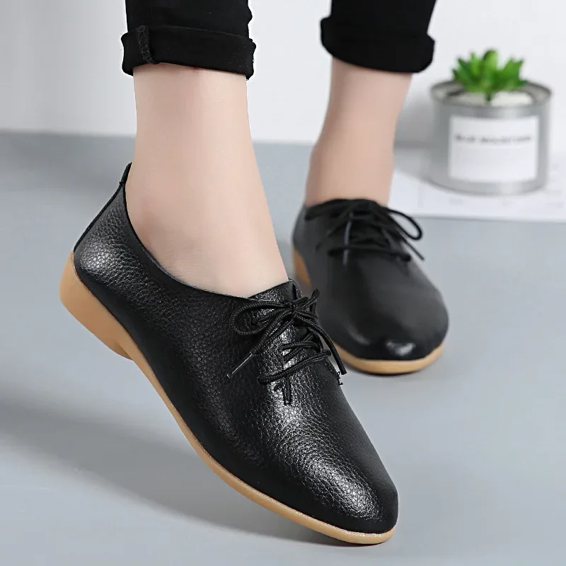 Erisia - Damskie skórzane buty ortopedyczne sznurowane – wygodne półbuty z miękką podeszwą - Image 5