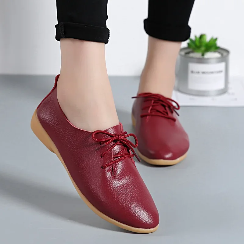 Erisia - Damskie skórzane buty ortopedyczne sznurowane – wygodne półbuty z miękką podeszwą - Image 8