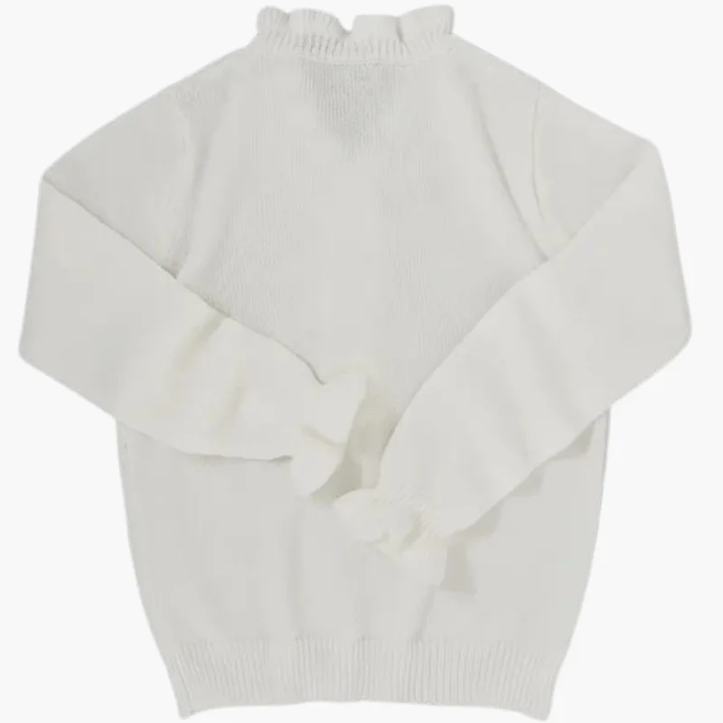 Evelina - Pull à manches longues pour femme avec col à volants et boutons nacrés - Image 2
