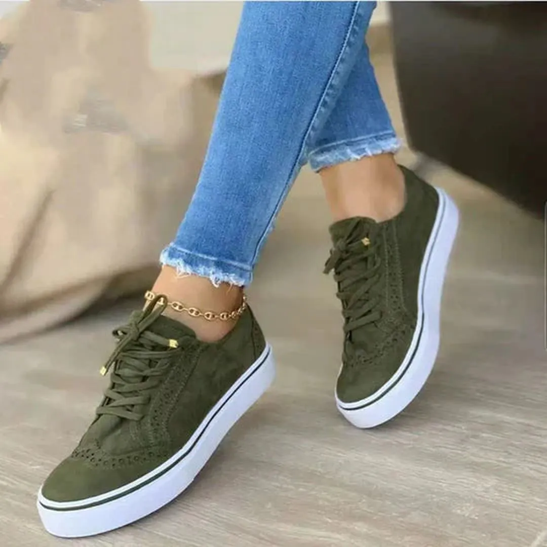 Fleur - Damskie sneakersy ze sznurowaniem – casualowy styl