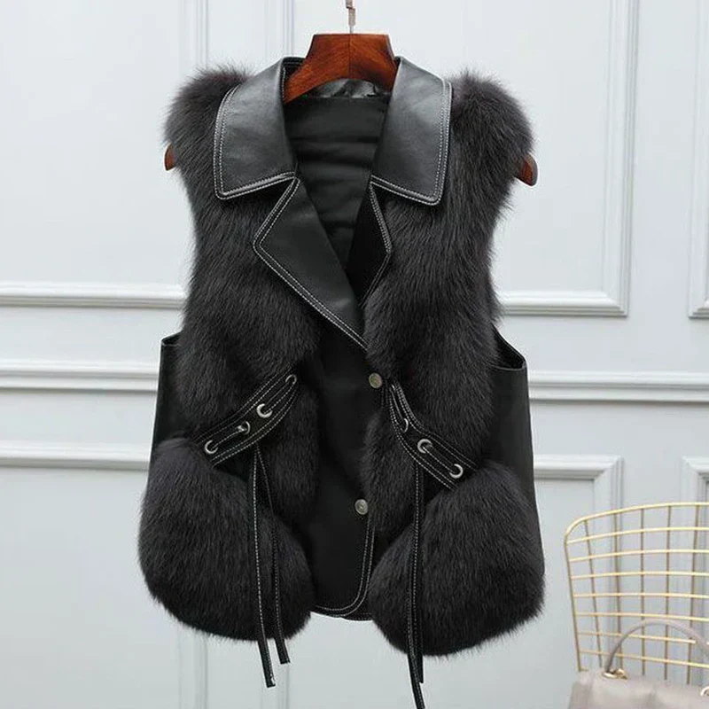 Hester - Emora Nova I Elegancka luksusowa kamizelka damska z futerkiem i skórą - Image 4