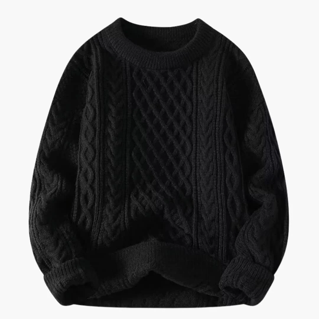 Isabelle - Pull femme avec col rond et maille torsadée - Image 2