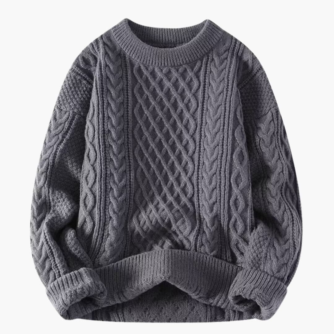 Isabelle - Pull femme avec col rond et maille torsadée - Image 4