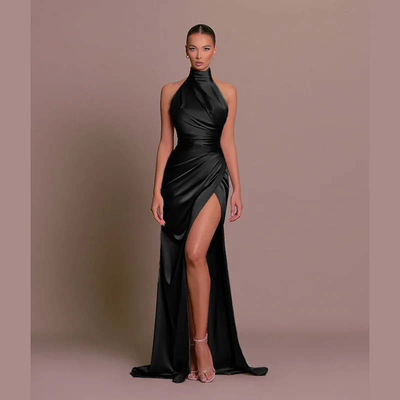 Isolde - Elegancka satynowa suknia wieczorowa z wysokim rozcięciem - Image 5