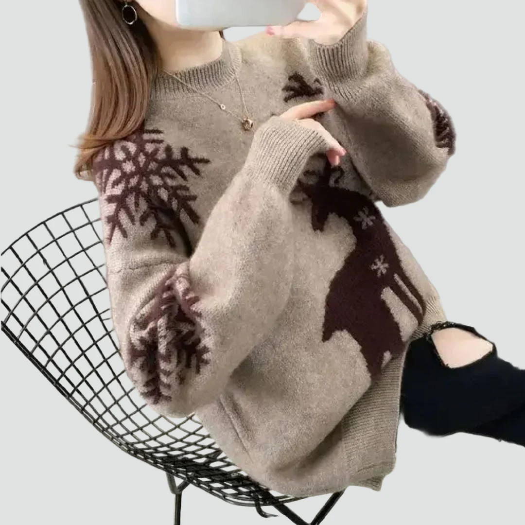 Izabela - Ciepły świąteczny sweter damski z reniferem miękki i przytulny - Image 4