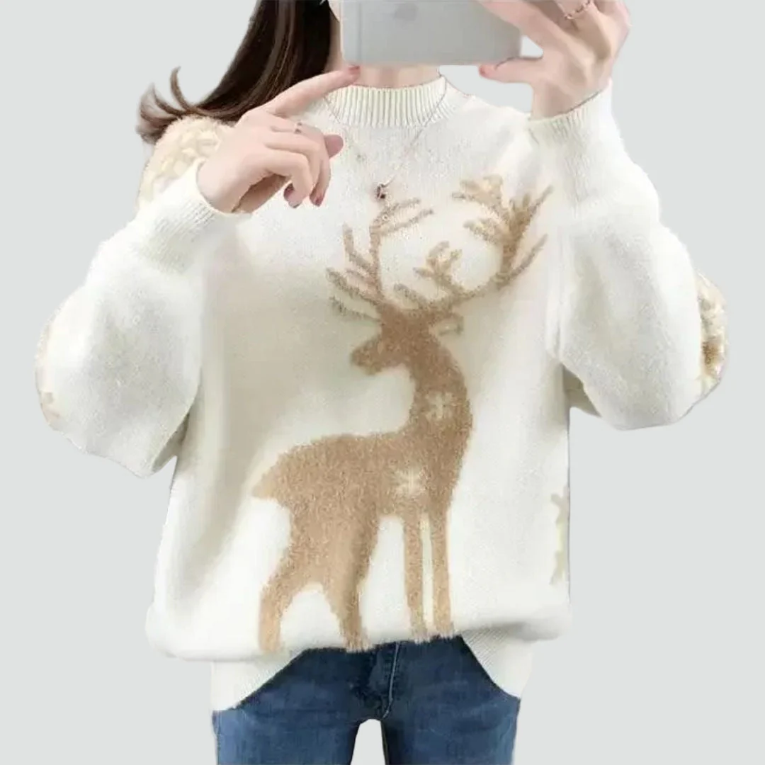 Izabela - Ciepły świąteczny sweter damski z reniferem miękki i przytulny - Image 5