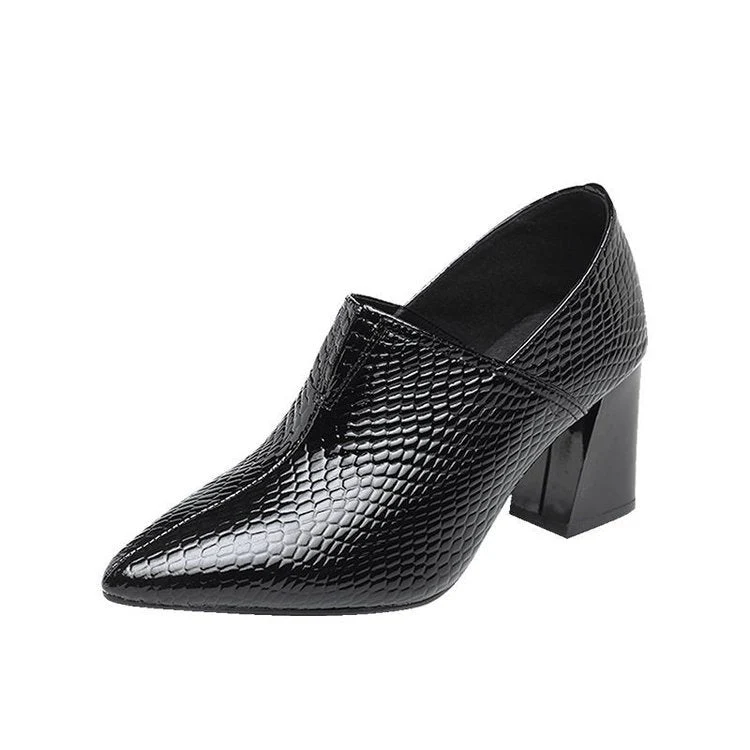 Jade | Damskie eleganckie czółenka na obcasie z fakturą, stylowe wykończenie - Image 7