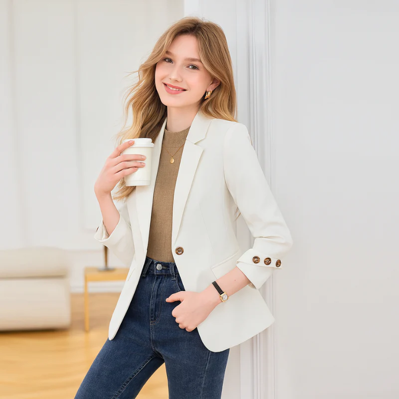 Joanna | Marynarka damska z długim rękawem i zapięciem na guziki, elegancka