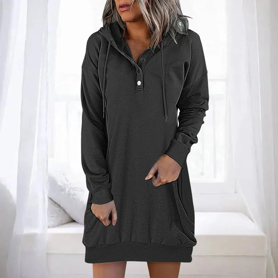 Kinga | Wygodna damska hoodie w jednolitym kolorze, minimalistyczny i nowoczesny fason