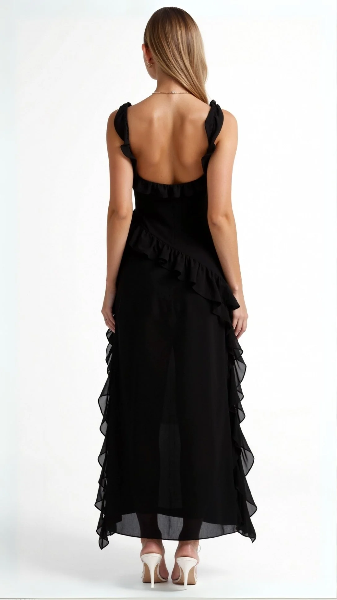 Laura | Elegancka falbankowa sukienka maxi - Image 2