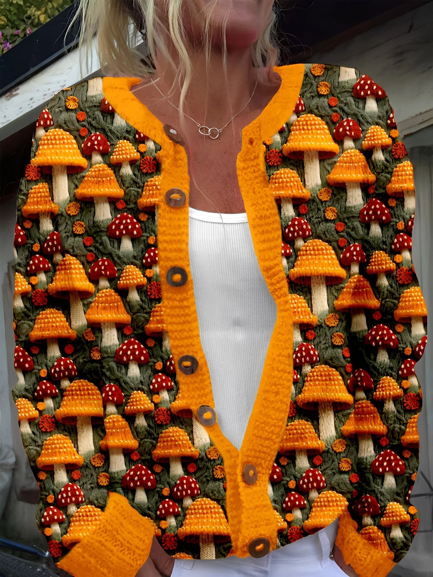 Leah - Kolorowy Kardigan W Kwiaty – Stylowy Przytulny Sweter Dzianinowy - Image 8